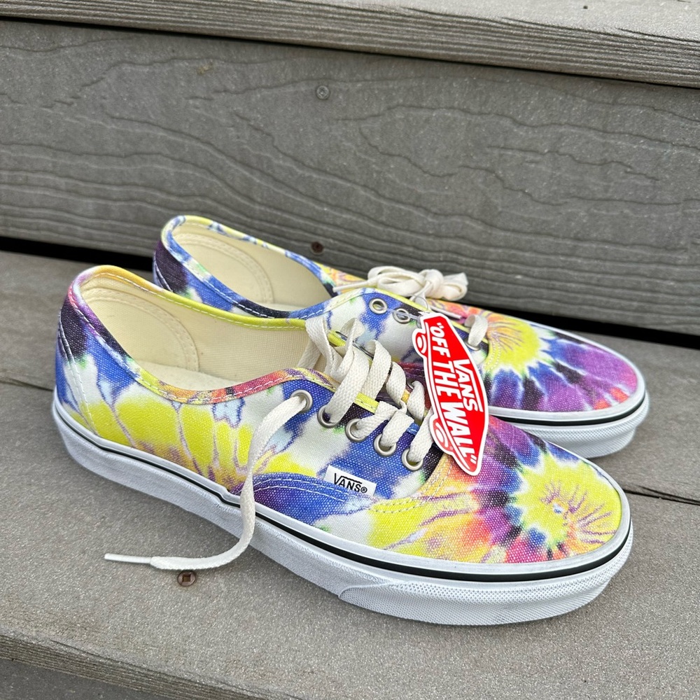 NEW Vans Washed Tie-Dye Authentic Shoes | Multicolor Skating Casual NWT